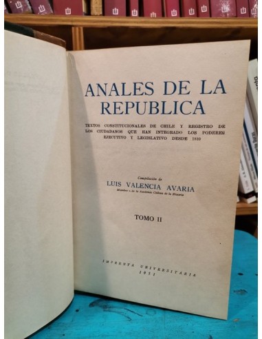 Anales de la República. Tomo II (Usado)