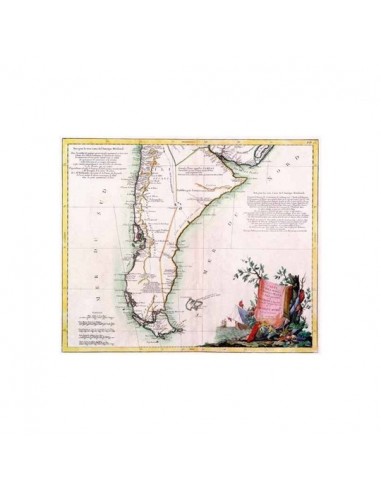 Mapa antiguo Carte du Chili...