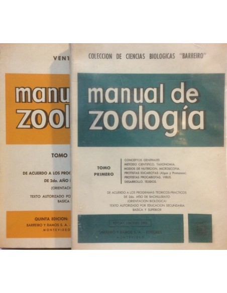 Manual de zoología (2 Tomos) (Usado)
