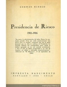 Presidencia de Riesco (Usado)