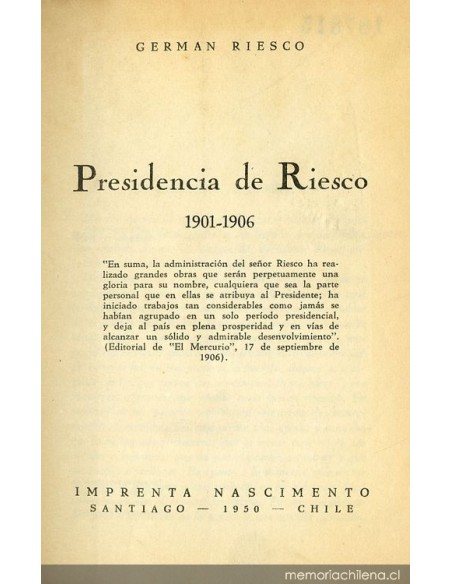 Presidencia de Riesco (Usado) Presidencia de Riesco (Usado)
