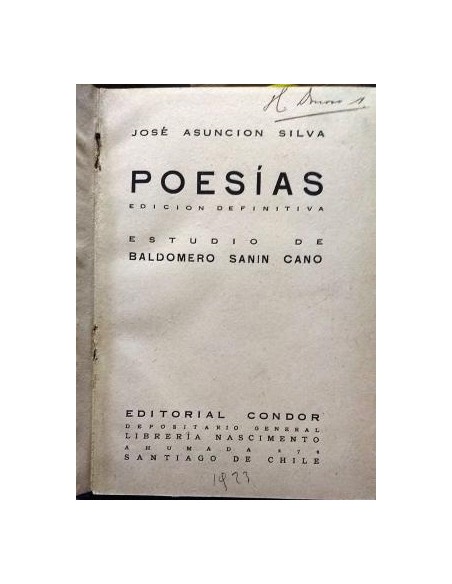 Poesías (José Asunción Silva) (Usado) Poesías (José Asunción Silva) (Usado)