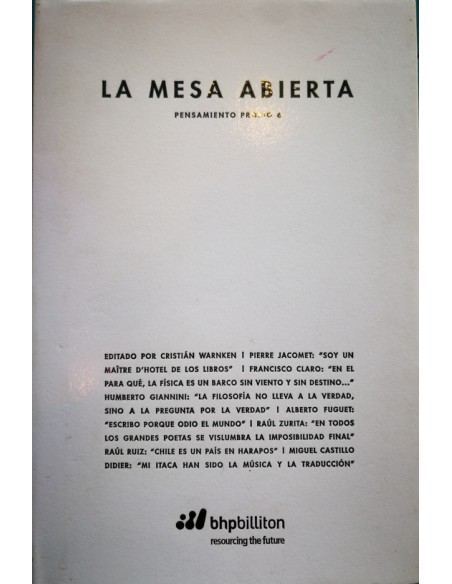 La mesa abierta. Pensamiento propio 6 (Usado) La mesa abierta. Pensamiento propio 6 (Usado)