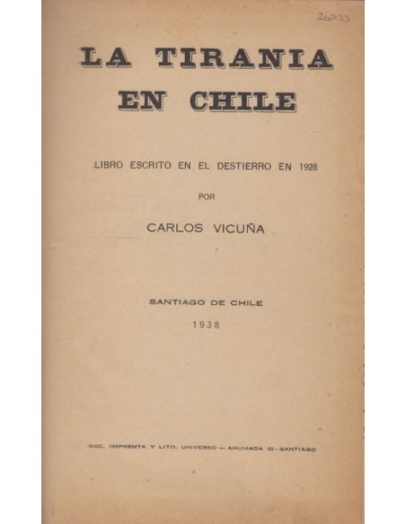 La tirania en Chile (Usado) La tirania en Chile (Usado)