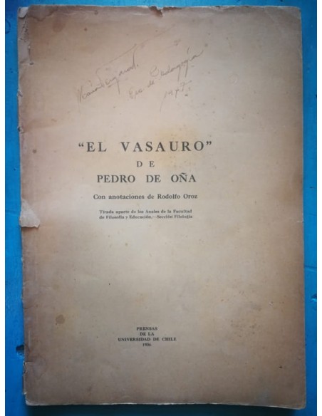 El Vasauro de Pedro de Oña (Usado) El Vasauro de Pedro de Oña (Usado)