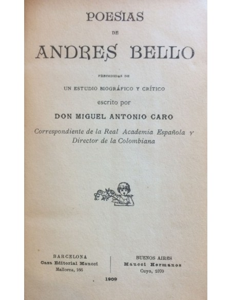 Poesías de Andrés Bello (Usado)