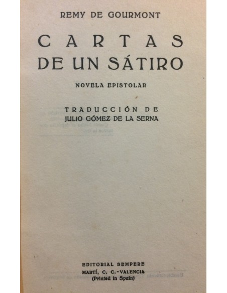 Cartas de un sátiro (Usado) Cartas de un sátiro (Usado)
