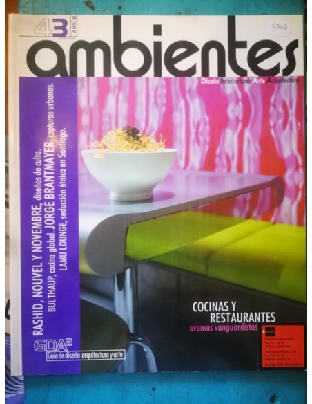 Revista Ambientes N.º 43 Cocinas Y Restaurantes (Usado) Revista Ambientes N.º 43 Cocinas Y Restaurantes (Usado)