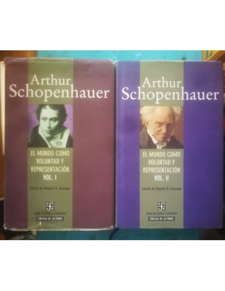 El mundo como voluntad y representación Volumen I y II (Usado) El mundo como voluntad y representación Volumen I y II (Usado)