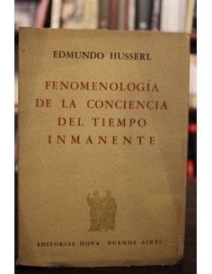 Fenomenología de la conciencia del tiempo inmanente (Usado)