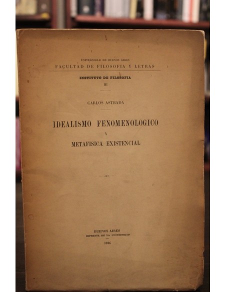 Idealismo fenomenológico y metafísica existencial (Usado) Idealismo fenomenológico y metafísica existencial (Usado)
