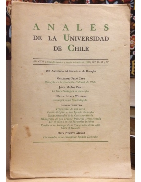 Anales de la Universidad de Chile. Año CXII N° 90, 91 y 92. (Usado) Anales de la Universidad de Chile. Año CXII N° 90, 91 y 92. (Usado)