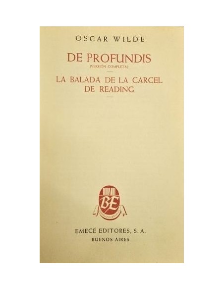 De profundis. La balada de la cárcel de Reading (Usado) De profundis. La balada de la cárcel de Reading (Usado)