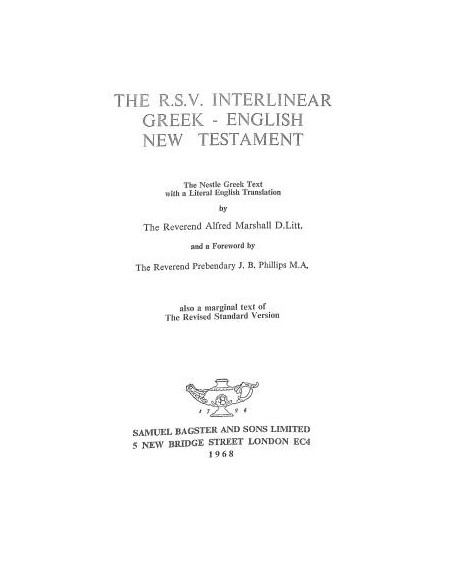 The interlinear greek  english New Testament (Usado)