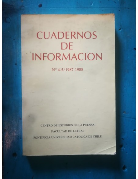 Cuadernos de información N.º 4-5/ 1987-1988 (Usado) Cuadernos de información N.º 4-5/ 1987-1988 (Usado)