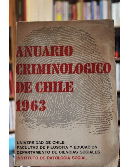 Anuario criminológico de Chile 1963 (Usado)