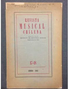 Revista Musical chilena. Enero 1947. N.º 17-18 (Usado)