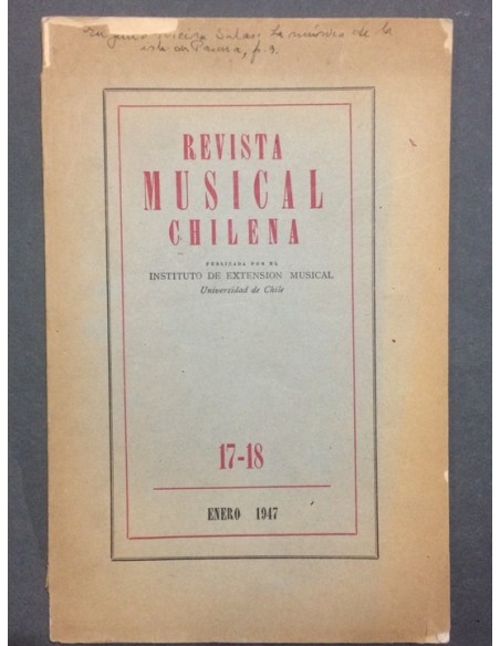 Revista Musical chilena. Enero 1947. N.º 17-18 (Usado) Revista Musical chilena. Enero 1947. N.º 17-18 (Usado)