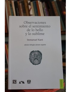 Observaciones sobre el sentimiento de lo bello y lo sublime (Usado)