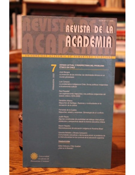 Revista de la academia 7, primavera 2002. Estado actual y perspectivas del problema étnico en Chile (Usado) Revista de la academia 7, primavera 2002. Estado actual y perspectivas del problema étnico en Chile (Usado)