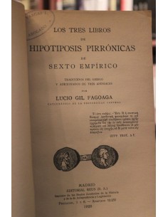 Los tres libros de Hipotiposis Pirrónicas (Usado)
