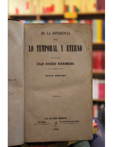 De la diferencia entre lo temporal y eterno (Usado)