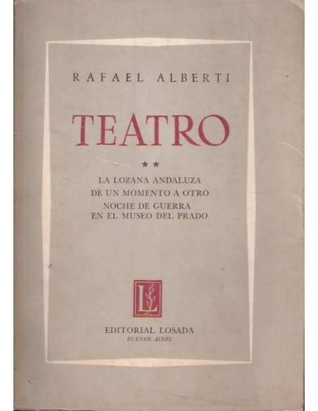 Teatro. Rafael Alberti II (Usado) Teatro. Rafael Alberti II (Usado)
