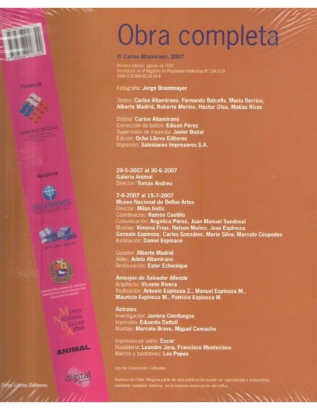 Obra completa. Carlos Altamirano (Usado)