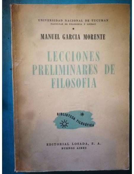 Lecciones preliminares de filosofía (Usado) Lecciones preliminares de filosofía (Usado)